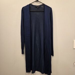 White House Black Market Open Cardigan Blue Midi XS